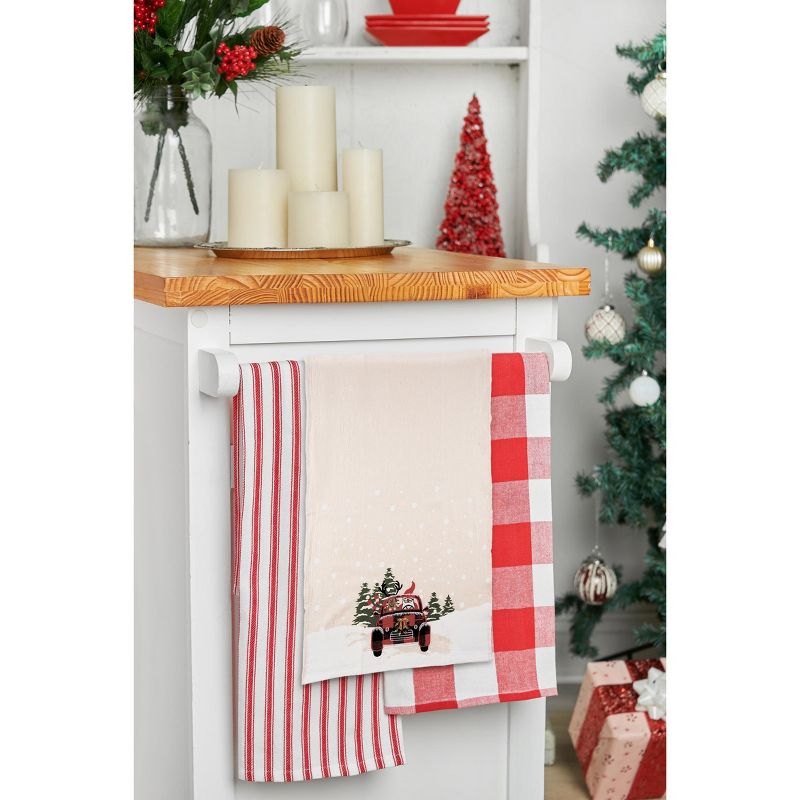 C&F Home 27" x 18" Reindeer Driving Red Plaid Truck "Road Trip Friends" Christmas Winter Cotton Kitchen Dish Towel Decor Decoration, 2 of 6