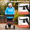 Racxily Foldable Rollator Walker with Seat, 450LB Capacity & 8" Wheels for Seniors, 6-Position Height, Red - 3 of 4