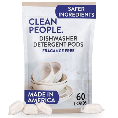 Clean People Dishwasher Detergent Pods - Cuts Grease & Rinses Sparkling Clean - Residue-Free
