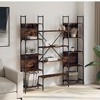 vidaXL Bookshelf Smoked Oak 61.2 in.x9.4 in.x65.6 in. Engineered Wood - 3 of 4