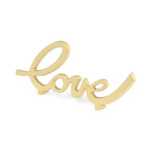 HomeRoots 10" Gold Cast Iron Love Tabletop Sign - 1 of 4