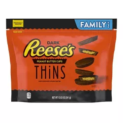 Reese's Thins Dark Chocolate Peanut Butter Cups Candy - 12.03oz