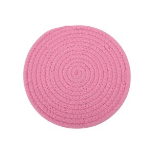 Unique Bargains Trivet Round Rope Woven Mat Cotton Non-woven Fabric 7.87"x7.87"x0.31" - 1 of 3