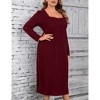 Clearlove Women's Plus Size Sweater Dress Long Sleeve Dress Sweet Heart Neck Fall Winter Long Dresses - 3 of 4