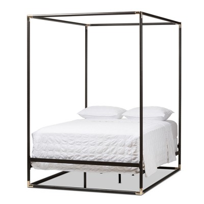 target black metal bed