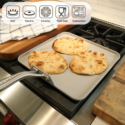 11" Gray Ceramic Nonstick Square Griddle Pan