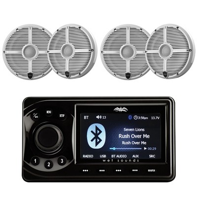 Wet Sounds WS-MC-1 Marine Media Center 5" LCD, 2 Pairs RECON 6 XW-W Speakers 60W