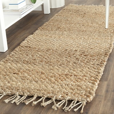 Hand-Knotted Natural Jute 2'3" x 13' Runner Rug