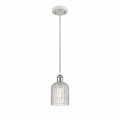 Bridal Veil - 1 Light Cord Hung Mini Pendant In Art Deco Style-9 Inches Tall and 5 Inches Wide