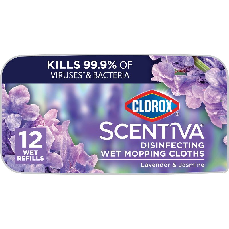 Clorox Scentiva Disinfecting Wet Mopping Cloths &#8211; Tuscan Lavender &#38; Jasmine - 12ct, 1 of 16