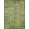 Fern Green And Artichoke Green Patchwork Washable Indoor Outdoor Area Rug - 4 of 4