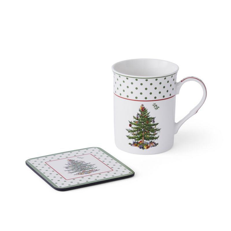 Spode Christmas Tree Polka Dot 5 Piece Mug and Tin Set, 3 of 7