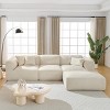 4-Seater Velvet Sofa Set with Movable Ottoman,Modern Sectional Couch with High-Density Sponge Cushions for Living Room Apartment-Cuddlewood - 2 of 4