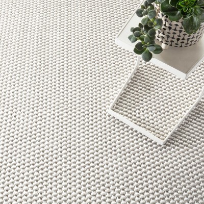White Geometric Braided Synthetic 2' x 3' Rug