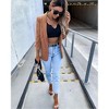 Coolmee Women's Blazer Fall Business Casual Oversized Long Sleeve Button Open Front Suit Jackets Work Clothes Pockets - 3 of 4