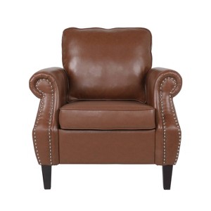 Christopher Knight Home Dowd Faux Leather Club Chair with Nailhead Trim - 1 of 4