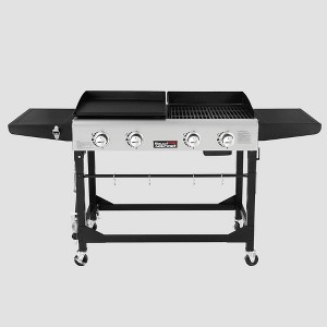 Royal Gourmet 4-Burner Portable Flat Top 48000 BTU Combo Grill GD401TG Black - 1 of 4