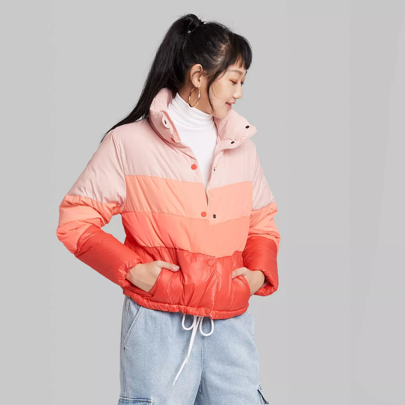 Women's Cropped Retro Puffer Jacket from Wild Fable