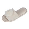 CTM Girl's Soft Pom Open Toe Slide Slippers - 3 of 4