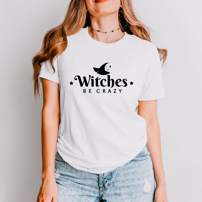 Simply Sage Market Witches Be Crazy Hat Short Sleeve Tee - M - White