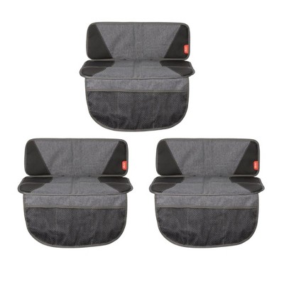 Image of Diono Super Mat 3-Pack Car Seat Protector for Infant Car Seat, Booster Seat, Pets, 3 Storage Pockets, Gray