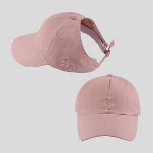 Anna-Kaci Women's Embroidered Baseball Cap Large Bun Half Hollow Top Soft Cotton Trucker Hat - 1 of 4
