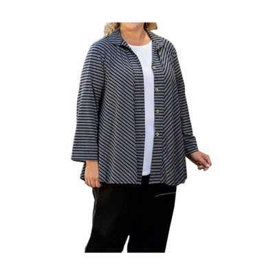 Women's Long Sleeve Gemma Shirt Jacket - Plus Size - On The Plus Side
