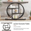 Chic Crate 41.3″ Industrial Console Table, 4‑Tier Narrow Accent Table with Circle Metal Frame & Storage Shelves – Grey - 4 of 4