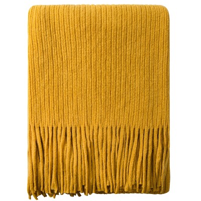 Acrylic Knitted Throw Blanket, Lightweight and Soft Cozy Decorative Woven Blanket with Tassels - NTBAY