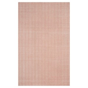 Red Solid Woven Area Rug - (5