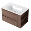 30" Wall Mounted Bathroom Vanity With Gel Sink Side Shelf Waterproof Scratch-Resistant Bathroom Accessories - 3 of 4