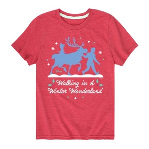 Boys' - Frozen 2 - Walk In A Winter Wonderland Christmas Short Sleeve Graphic T-Shirt - 1 of 4