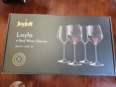 Joyjolt Claire Crystal Red Wine Glasses – Set Of 2 - 14-ounce Wine Glass  Set – Made In Europe : Target
