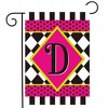 Briarwood Lane Everyday Garden Flag 12x18 For Outdoor Neon Checkerboard Monogram - D Garden Flag Flags For Outside - 2 of 4