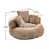 CAVINAS Chenille Fabric Bean Bag Chair with Three Pillows,Soft Bean Bag Couch,Accent Chairs for Living Room - 4 of 4
