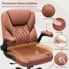 KERDOM Office Chair Computer Desk Chair PU Leather Swivel Executive Task Chair with Adjustable Height, Brown - 4 of 4