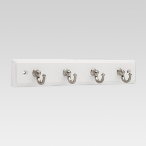 9 Key Rack With 4 Hooks White Satin Nickel Threshold Target