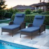 POCASSY Outdoor Chaise Lounge Chair Patio Recliner with Cushion, Adjustable Backrest Outdoor Recliner with All Weather Wicker and Olefin Cushion Cover - 3 of 4