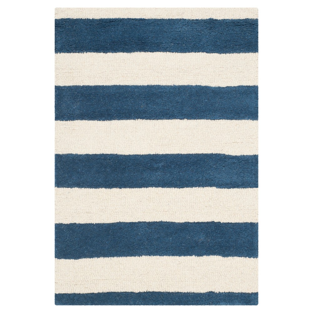 2'x3' Stripe Accent Rug Navy/Ivory - Safavieh