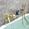 Cobbe Bathtub Shower Faucet Set Wall Mounted Single Handle Waterfall Bathtub Faucet and Handheld Showerhead with 59-Inch Hose Brushed Gold with Valve - 4 of 4