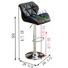 OUTSUPPLY Tufted Swivel Bar Stools Set of 2, Adjustable Height Hydraulic, Diamond Tufted with Foot Rest - 2 of 4