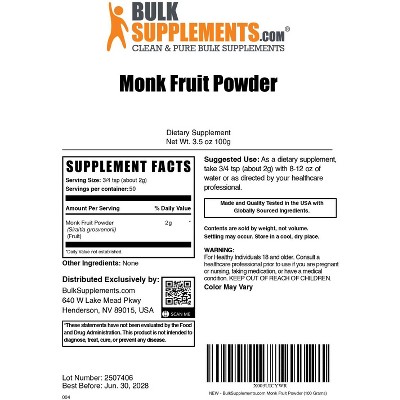 BulkSupplements Monk Fruit Powder