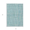 Teal Blue And Ivory Striped Washable Indoor Outdoor Area Rug - 3 of 4
