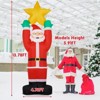 Itopfox 1 Piece 13.78FT Giant Christmas Inflatable Santa Claus Raising Star Built in LED Lights Outdoor Yard Garden Holiday Decor - 2 of 4