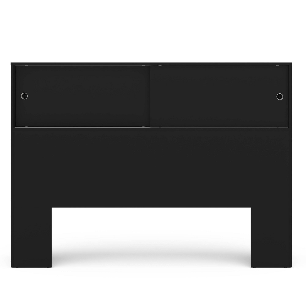 Polifurniture Queen Victoria Storage Headboard Black: Modern MDF Bookcase, Frame Mounted