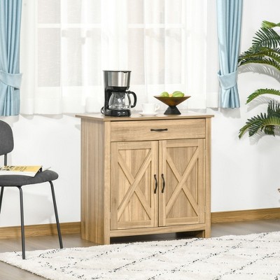 NicBex Barn Door Style Buffet Cabinet with Storage 32" Accent Farmhouse Kitchen Sideboard Cabinet with Adjustable Shelf for Living Room