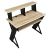 Gulches Natural & Black Music Desk with Cord Management ¨C Built-in Keyboard Tray, Hutch & Earphone Rack for Musicians/Composers - 4 of 4