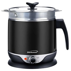 Brentwood1.9 Quart Cordless Electric Hot Pot Cooker and Food Steamer in Stainless Steel and Black - 1 of 4