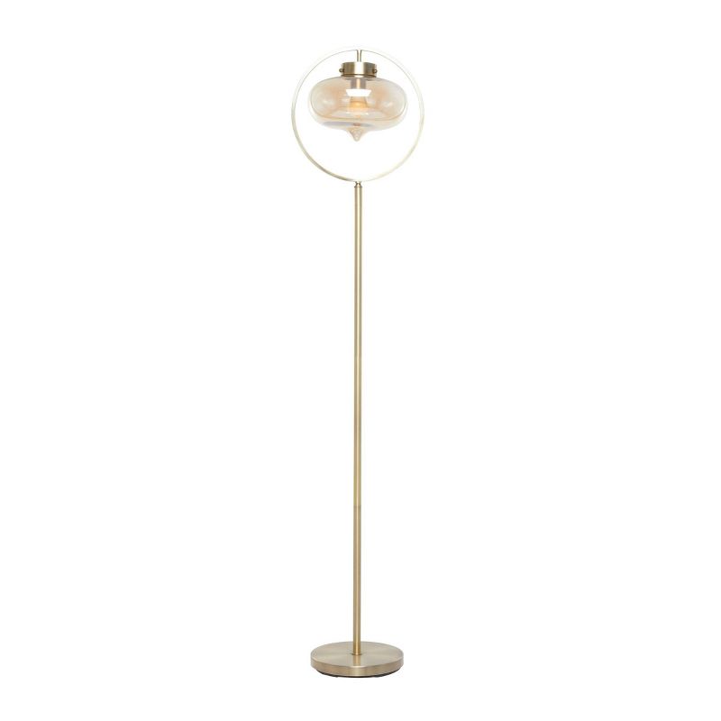 Metal Floor Lamp with Hanging Shade Gold - Olivia &#38; May, 1 of 9