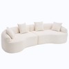 TiramisuBest LY-003 Beige White Deep Seat Compression Sofa 3 Seater with Beige for sofa - 2 of 4